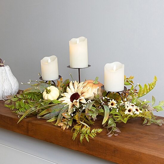Northlight Sunflower And Pumpkins Candle Holder