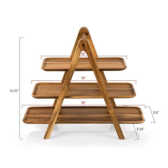 Picnic Time Wood Tiered Server