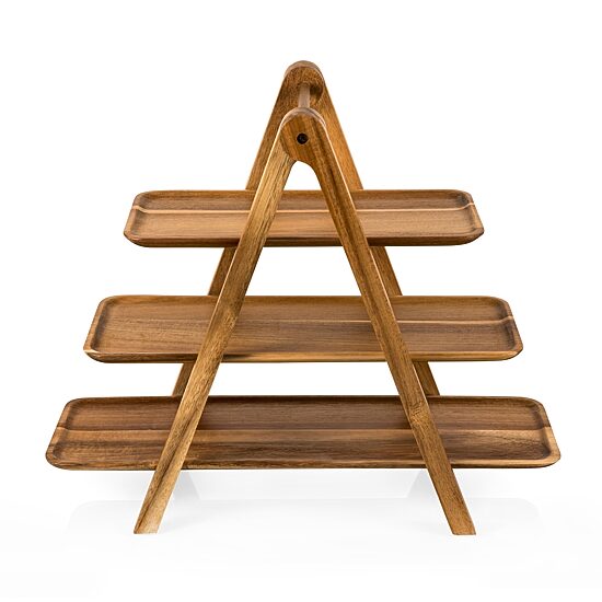 Picnic Time Wood Tiered Server