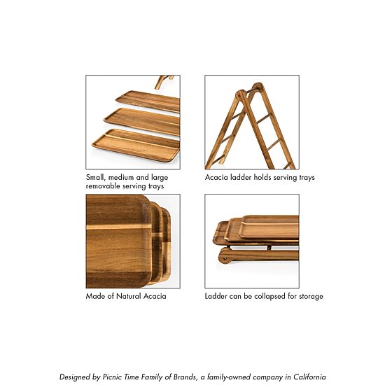 Picnic Time Wood Tiered Server
