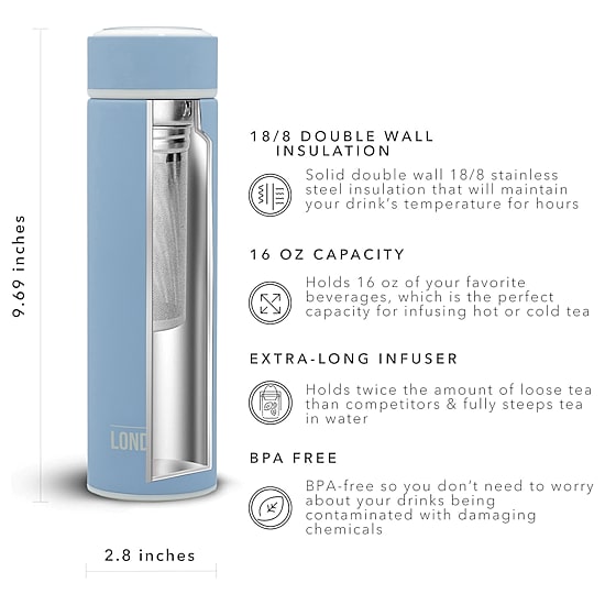 London Sip 16-oz. Water Bottle Tea Infuser