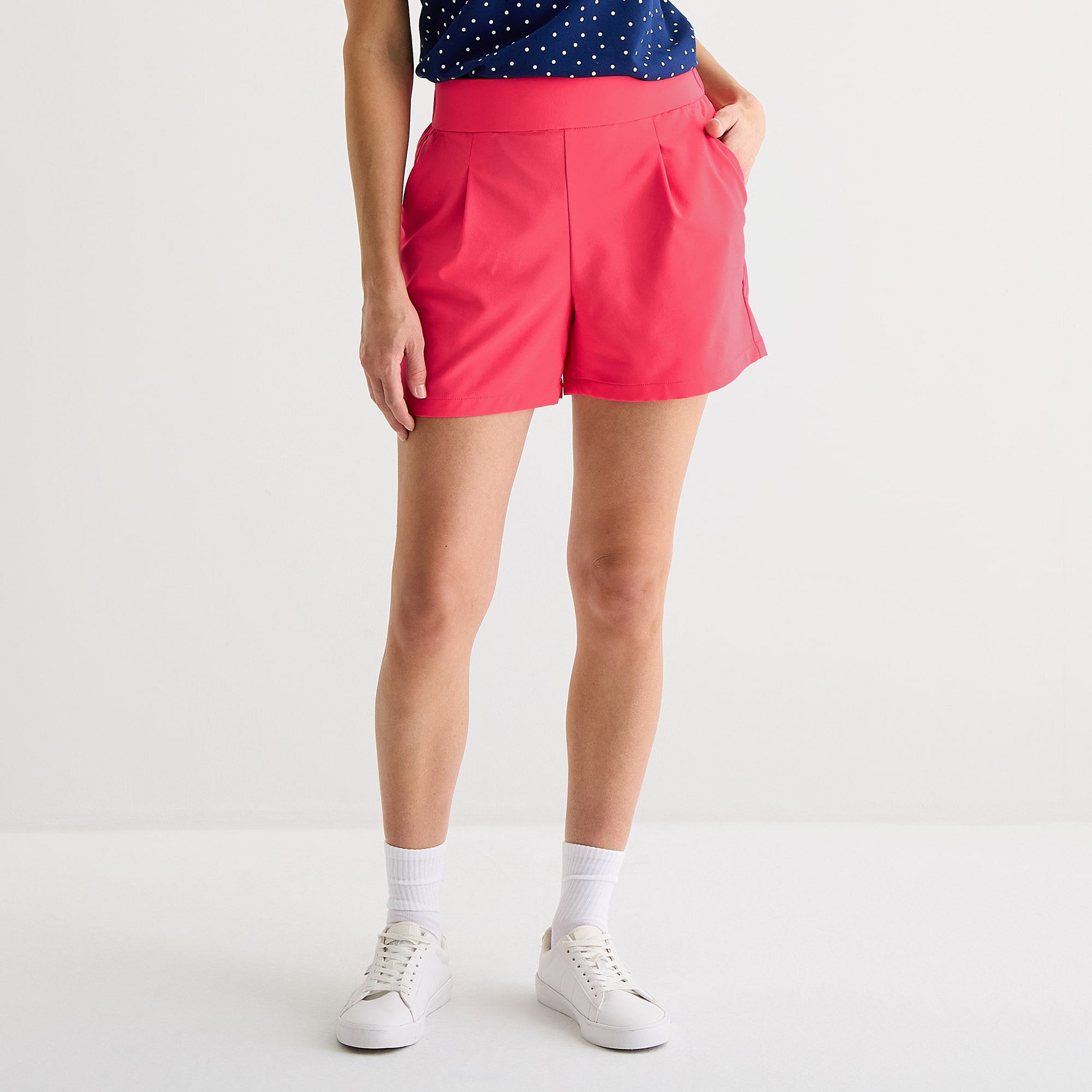 St. John's Bay Womens Mid Rise Pleated Short