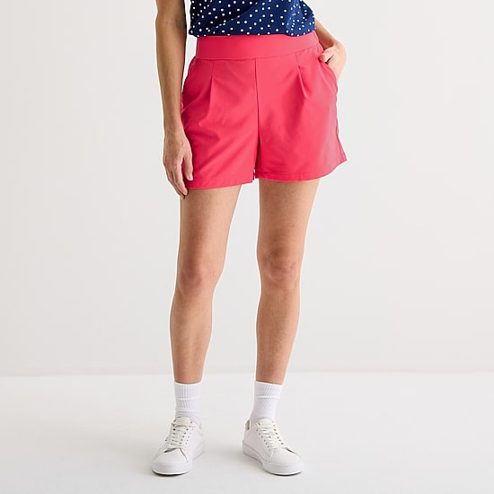 St. John's Bay Womens Mid Rise Pleated Short