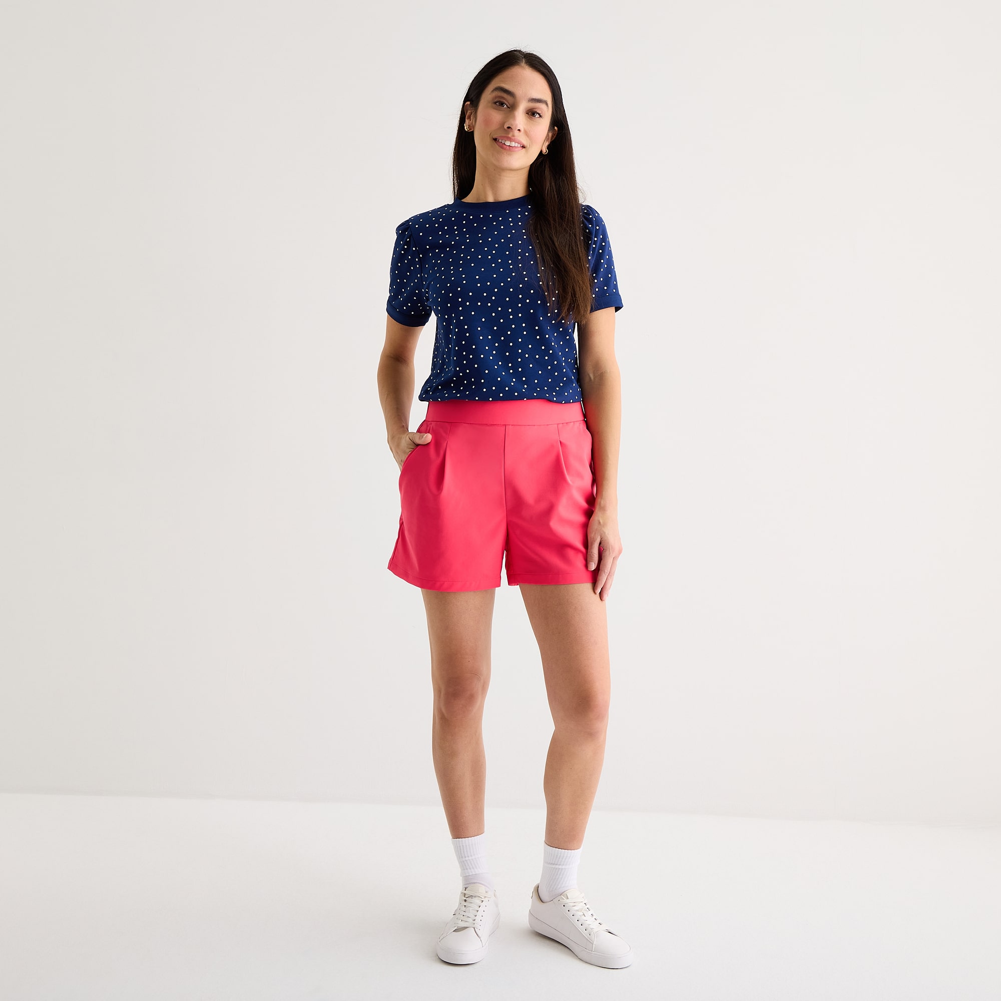 St. John's Bay Womens Mid Rise Pleated Short