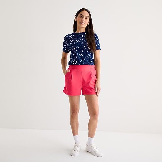 St. John's Bay Womens Mid Rise Pleated Short