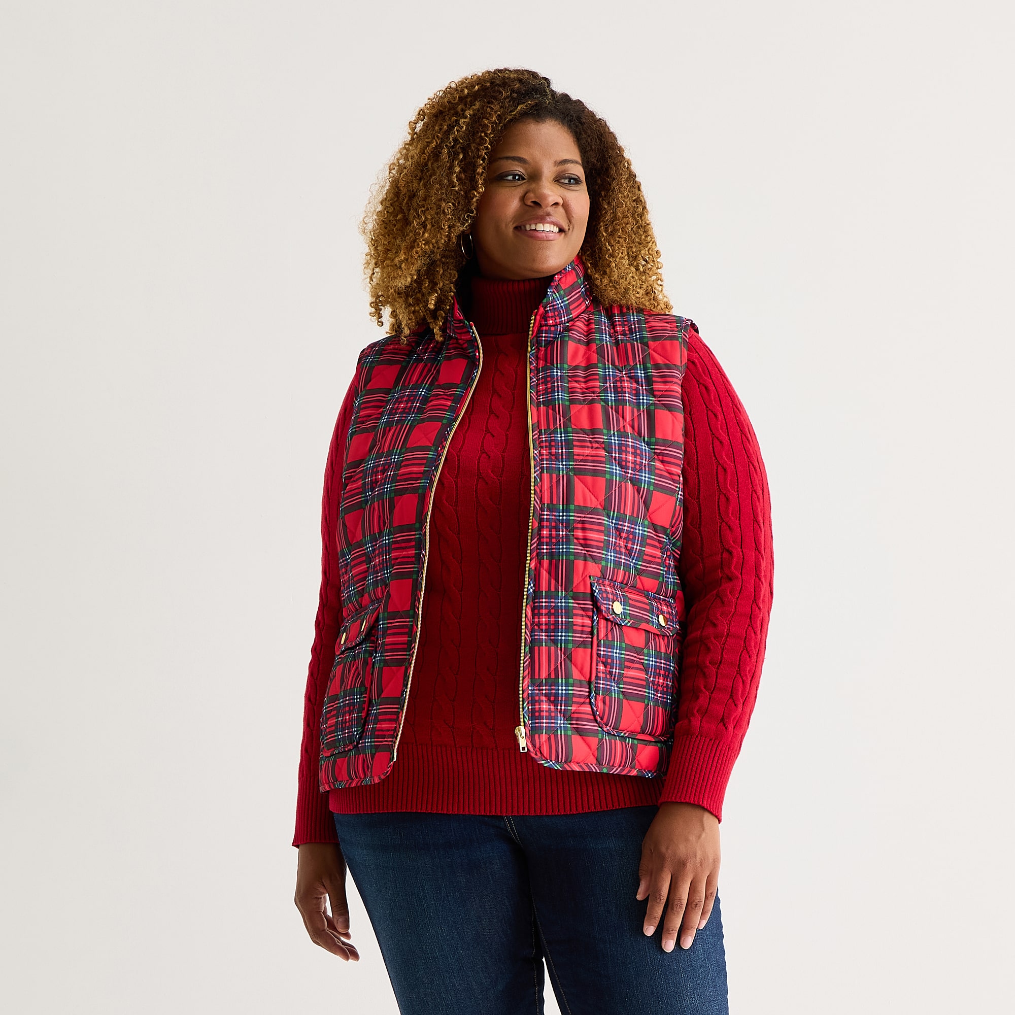 St. John's Bay Womens Plus Midweight Quilted Vest