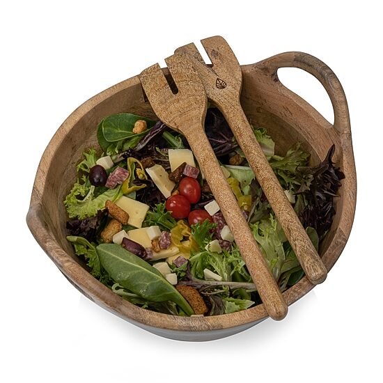 Picnic Time Wood Salad Bowl