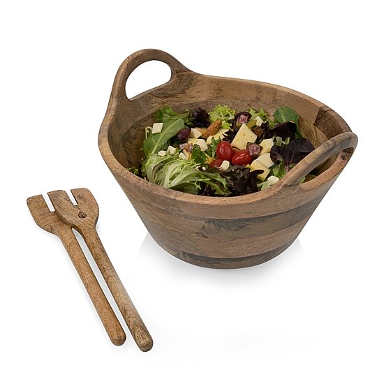Picnic Time Wood Salad Bowl
