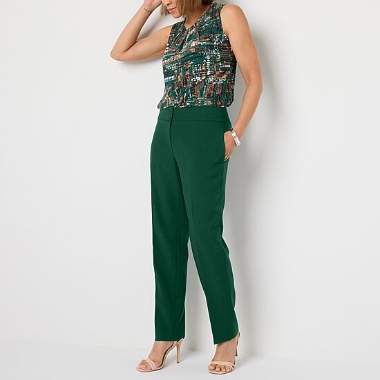 Black Label by Evan-Picone Womens Classic Fit Straight Suit Pant