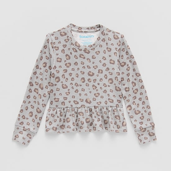 Thereabouts Little Girls Round Neck Long Sleeve Sweatshirt
