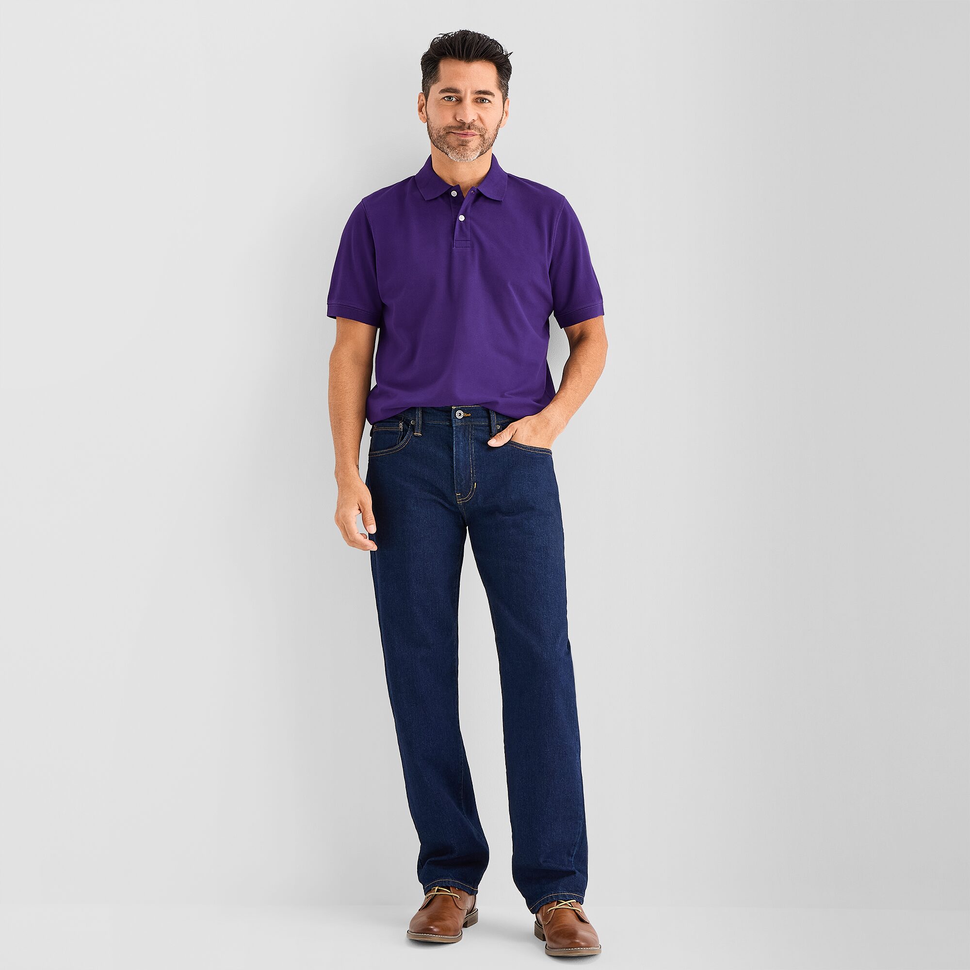 St. John's Bay Premium Stretch Mens Slim Fit Short Sleeve Polo Shirt