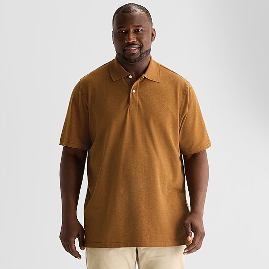 St. John's Bay Premium Stretch Big and Tall Mens Classic Fit Easy-on + Easy-off Adaptive Short Sleeve Polo Shirt