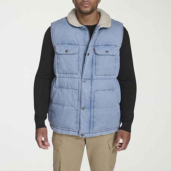 Levi's® Mens Denim Midweight Big and Tall Quilted Vest