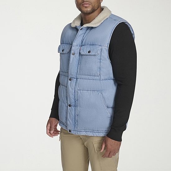 Levi's® Mens Denim Midweight Big and Tall Quilted Vest