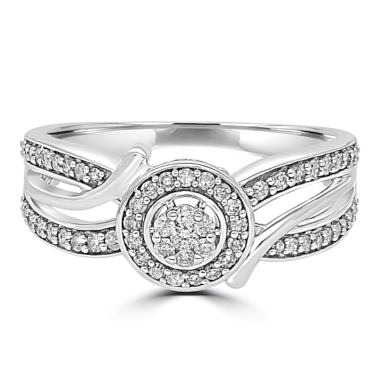 Womens 1/3 CT. T.W. Natural White Diamond 10K Gold Round Engagement Ring