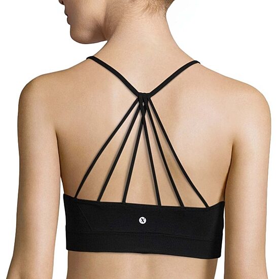 Xersion Studio Womens Seamless Light Support Plunge Sports Bra 162684