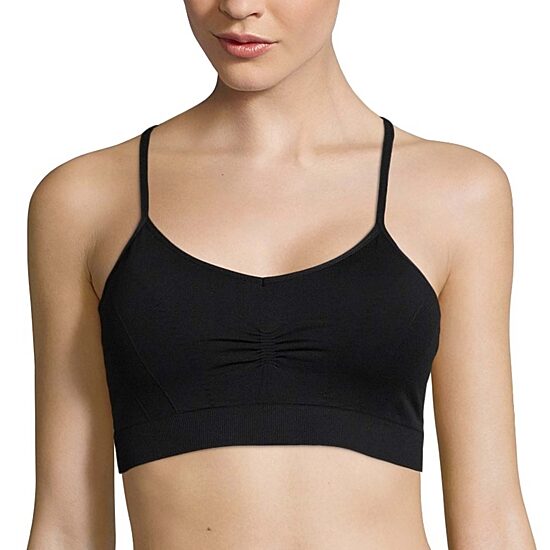 Xersion Studio Womens Seamless Light Support Plunge Sports Bra 162684