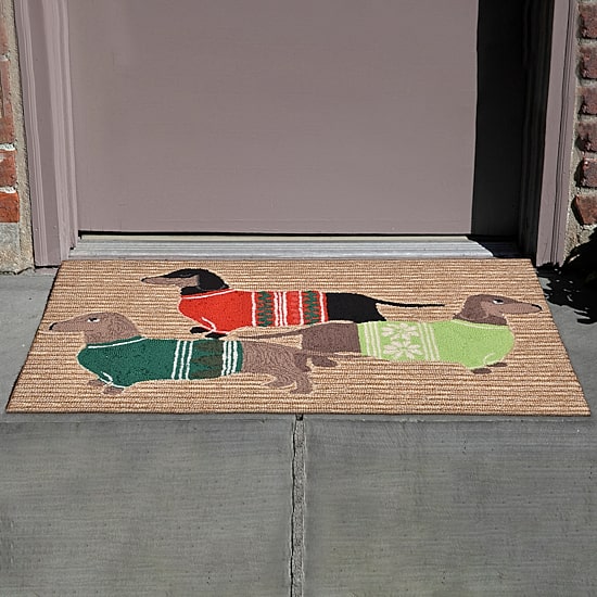 Liora Manne Frontporch Holiday Hounds Holiday Hand Tufted Indoor Outdoor Rectangular Accent Rug