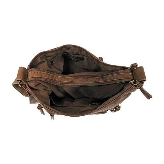 Bueno of California Elephant Large Washed Hobo Crossbody Bag