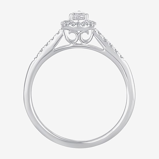 Womens 1/3 CT. T.W. Natural White Diamond 10K Gold Pear Engagement Ring