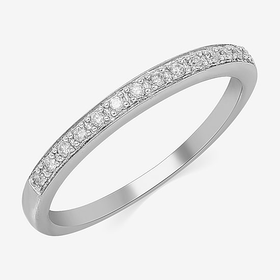 Womens Natural White Diamond 10K Gold Wedding Band