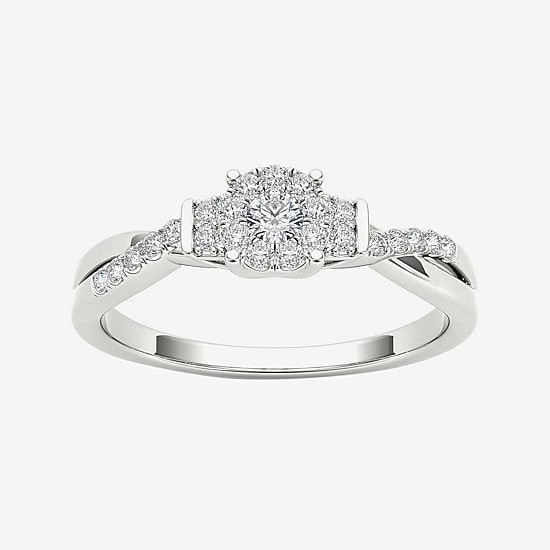 1/4 CT.T.W. Natural Diamond 10K White Gold Engagement Ring