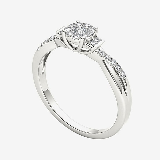 1/4 CT.T.W. Natural Diamond 10K White Gold Engagement Ring