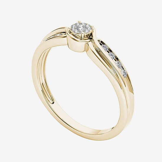 1/10 CT.T.W. Natural Diamond 10K Yellow Gold Engagement Ring