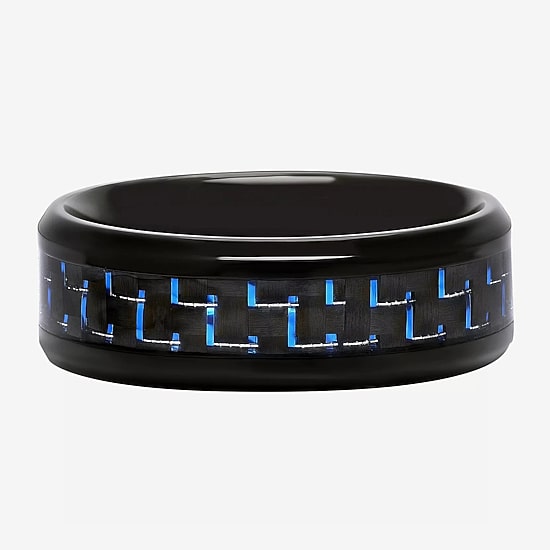 Mens 8MM Stainless Steel Wedding Band