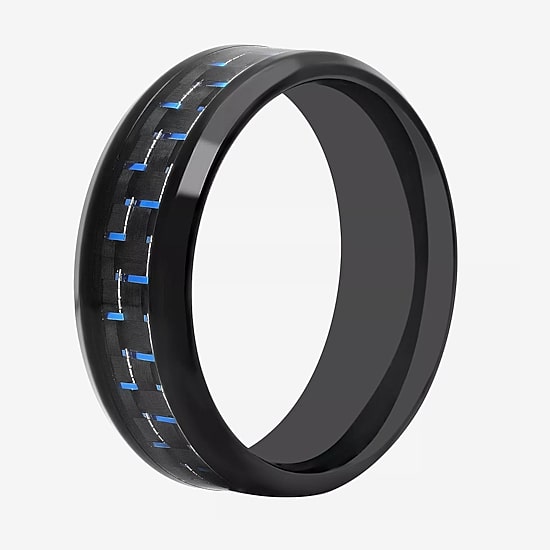 Mens 8MM Stainless Steel Wedding Band