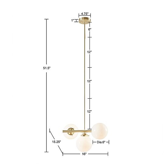 INK+IVY Aurelia 3-Light Chandelier