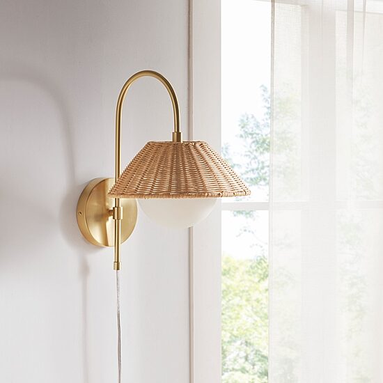 INK+IVY Laguna Rattan Weave Wall Sconce