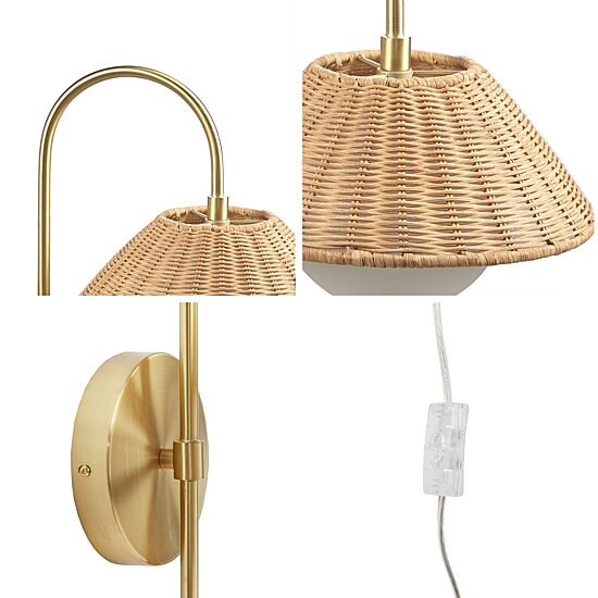 INK+IVY Laguna Rattan Weave Wall Sconce