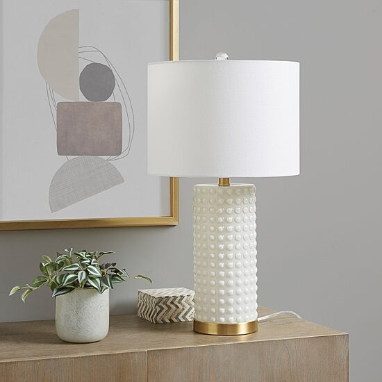 INK+IVY Grace Textured Dot Glass Table Lamp