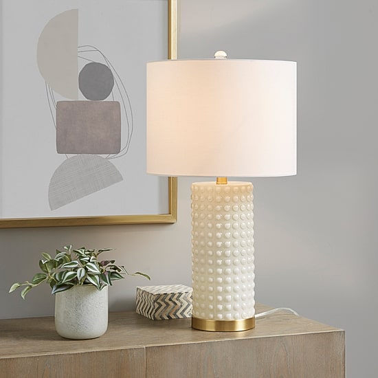 INK+IVY Grace Textured Dot Glass Table Lamp