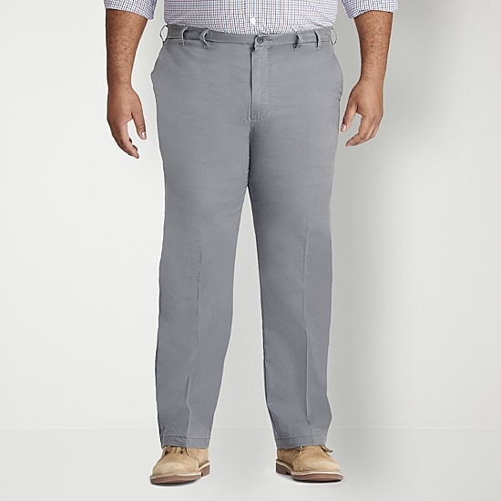 IZOD Sportflex Waistband Non Iron Performance Mens Straight Fit Big and Tall Flat Front Pant