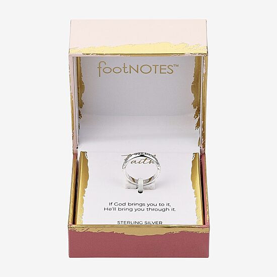 Footnotes Faith Womens 4MM Sterling Silver Band