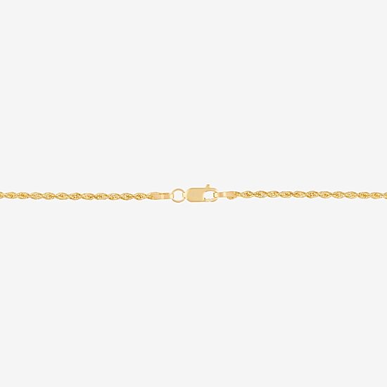 Womens 10K Gold 16 Inch Rope Chain Necklace
