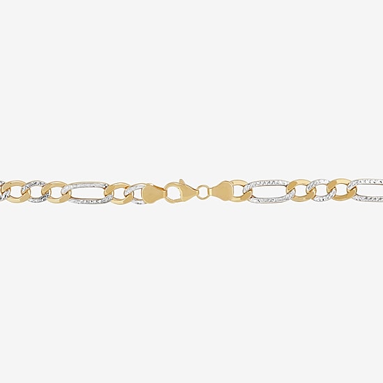 Made in Italy Mens 14K Gold 22 Inch Figaro Chain Necklace