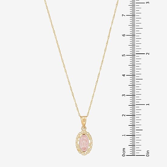 Our Lady Of Guadalupe / Nuestra Senora De Guadalupe Womens 14K Gold 14 Inch Pendant Necklace
