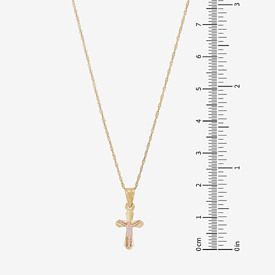 Rene Bargueiras® 14K Two-Tone Gold Crucifix Pendant Necklace