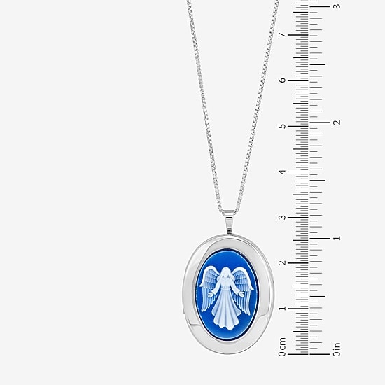 Womens Sterling Silver 18 Inch Locket Necklace