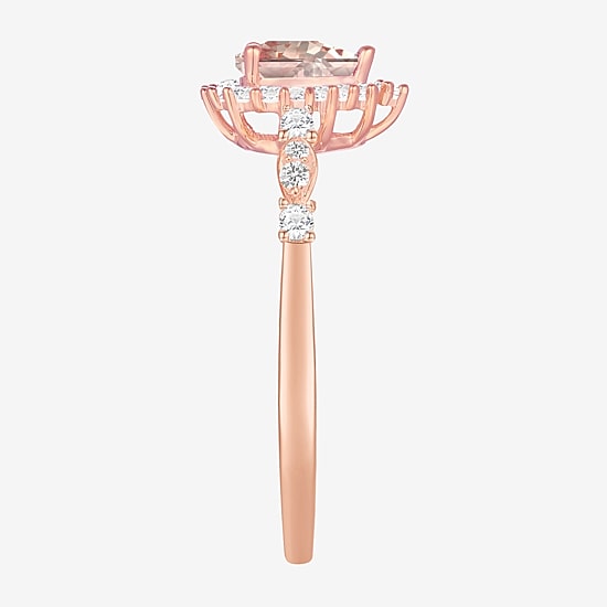 Yes, Please! Womens Lab Created Pink Sapphire 14K Rose Gold Over Silver Sterling Silver Cocktail Ring
