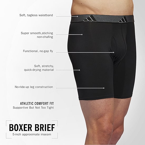 adidas Performance Microfiber Mens Big and Tall 3 Pack Boxer Briefs 5158597