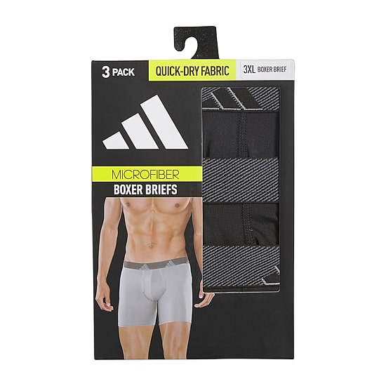 adidas Performance Microfiber Mens Big and Tall 3 Pack Boxer Briefs 5158597