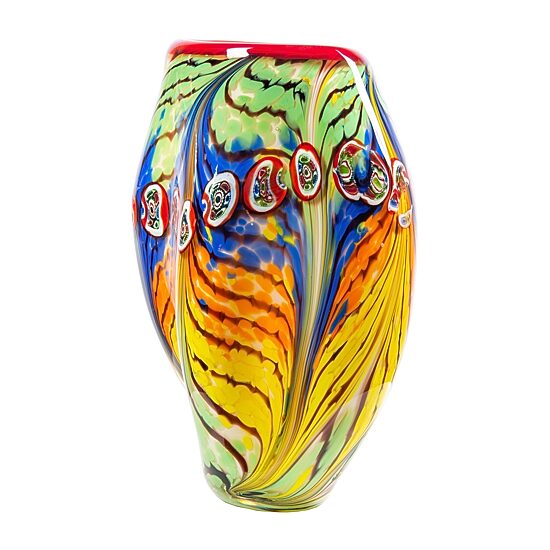 Dale Tiffany Peacock Feather Art Glass Vase