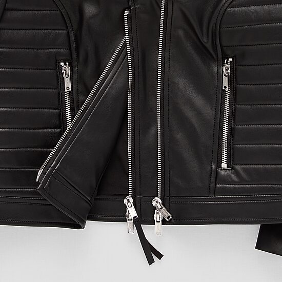 Jamey Perry x JCPenney Womens Adaptive Faux Leather Moto Jacket