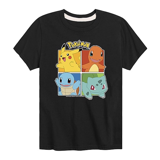 Pikachu Charmander Squirtle Bulbasaur Little & Big Kid Boys Crew Neck Short Sleeve Regular Fit Pokemon Graphic T-Shirt