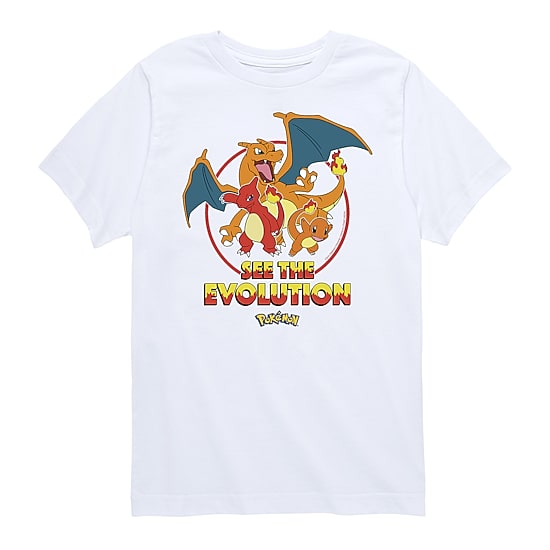 Charmander Evolutions Little & Big Kid Boys Crew Neck Short Sleeve Regular Fit Pokemon Graphic T-Shirt