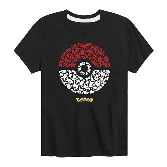 Pikachu Pokeball Little & Big Kid Boys Crew Neck Short Sleeve Regular Fit Pokemon Graphic T-Shirt